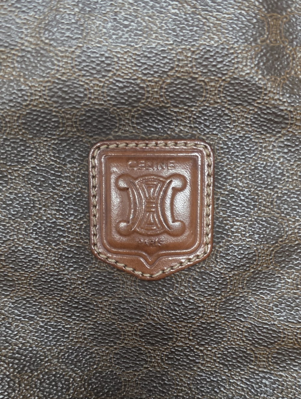 CELINE Macadam Brown Tote Shoulder Bag - Picture 5 of 12